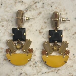 Kate Spade Yellow and Black Geometric Earrings